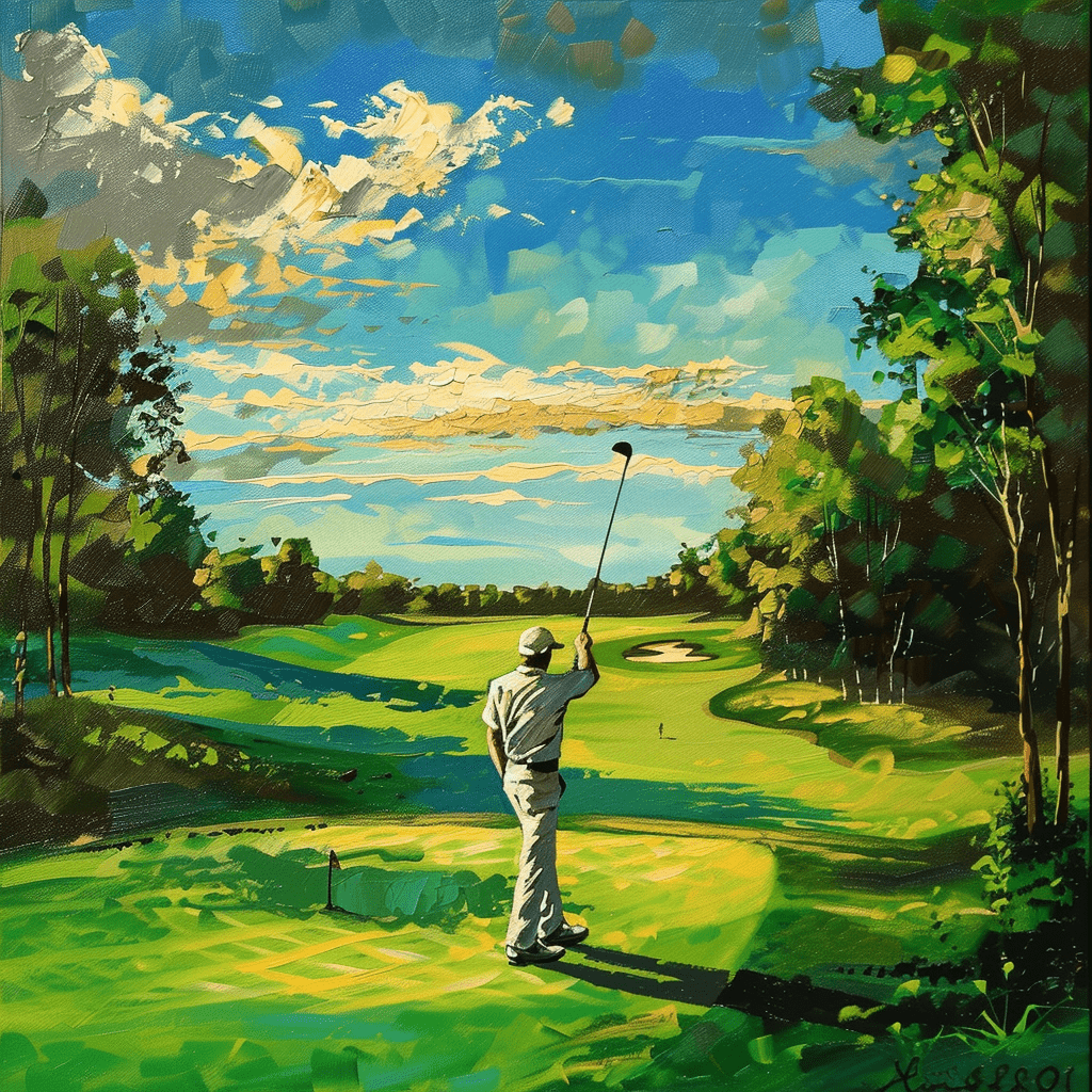 golfer golfing painting image - Drills for Beginners