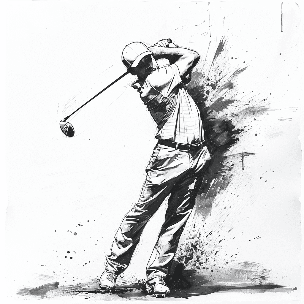 Golf Driving Tips for Beginners - golfer driving painting image